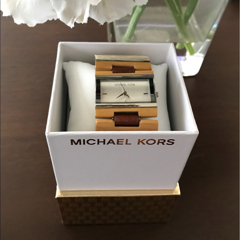 Michael Kors wooden bracelet watch